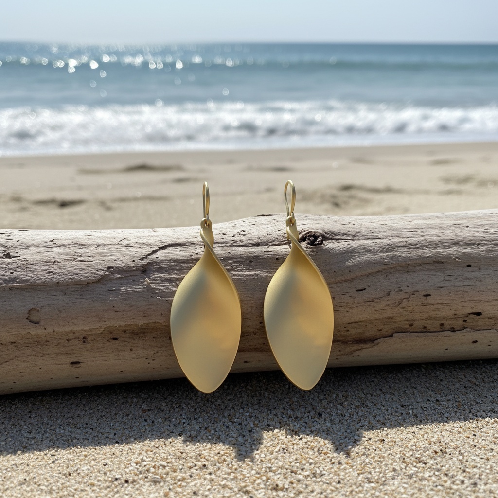 Elegant Gold-Tone Drop Earrings with Minimalist Design